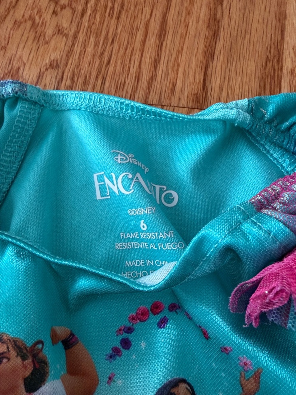 Disney Encanto Teal Dress with Pink and Purple Accents - Picture 2 of 2